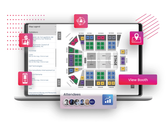 Real-time lead list dashboard showing captured leads on interactive floor plan